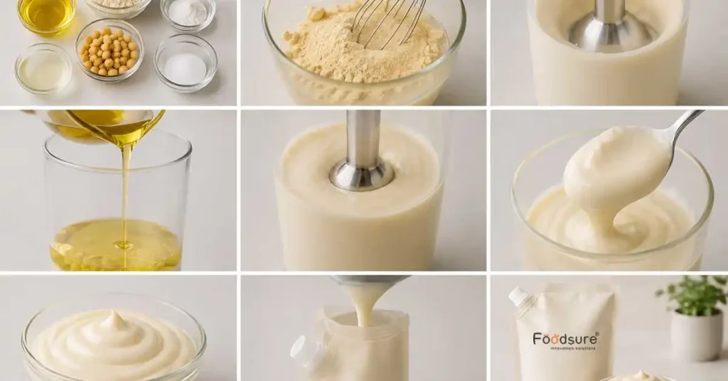 Eggless Protein Mayo: How to Build a Stable Emulsion 2 Production process of eggless protein mayo